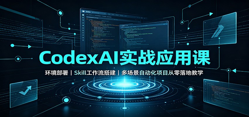 CodexAI实战应用课：环境部署Skill工作流搭建，多场景自动化项目从零落地教学-智享云联