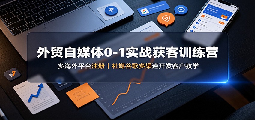 外贸自媒体0-1实战获客训练营：多海外平台注册，社媒谷歌多渠道开发客户教学-智享云联