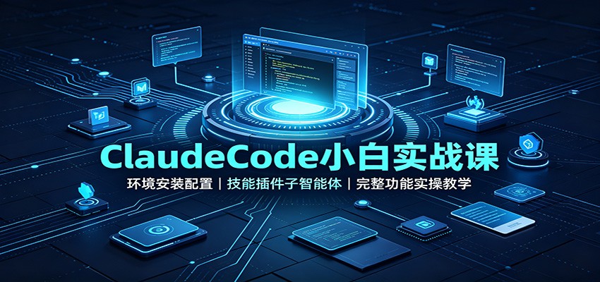 ClaudeCode小白实战课:环境安装配置,技能插件子智能体,完整功能实操教学-智享云联