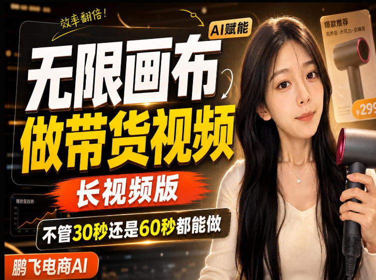 【保姆级教程】无限画布搭建长带货视频，拼接不翻车全程一致，小白跟着步骤也能上手-智享云联