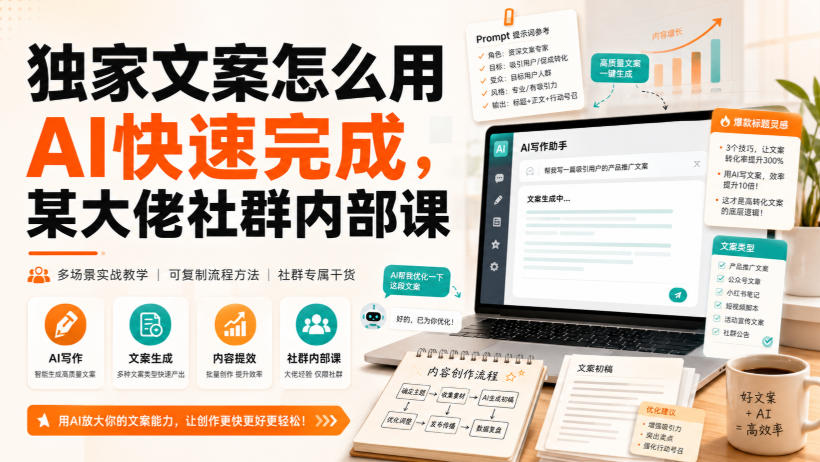 独家文案怎么用AI快速完成,某大佬社群内部课-智享云联