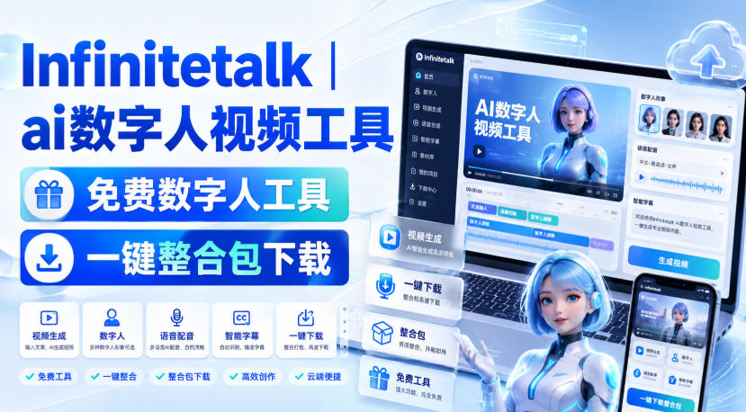 Infinitetalk丨ai数字人视频工具,免费数字人工具,一键整合包下载-智享云联