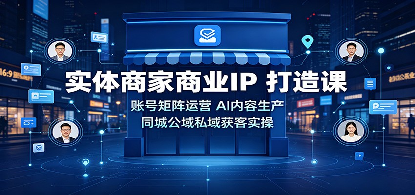 实体商家商业IP打造课:账号矩阵运营,AI内容生产,同城公域私域获客实操-智享云联