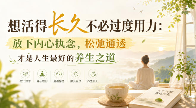 付费文章:想活得长久不必过度用力:放下内心执念,松弛通透才是人生最好的养生之道-智享云联