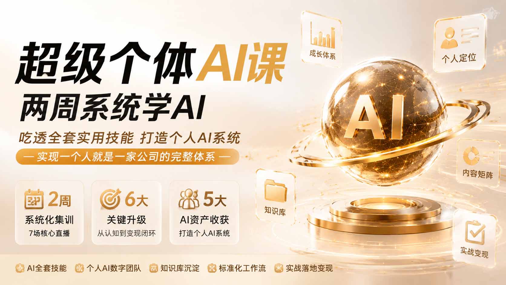 超级个体AI课 两周系统学AI;吃透全套实用技能打造个人AI系统,实现一个人就是一家公司的完整体系(更新0823-智享云联