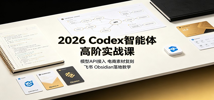 2026 Codex智能体高阶实战课:模型API接入,电商素材复刻,飞书Obsidian落地教学-智享云联