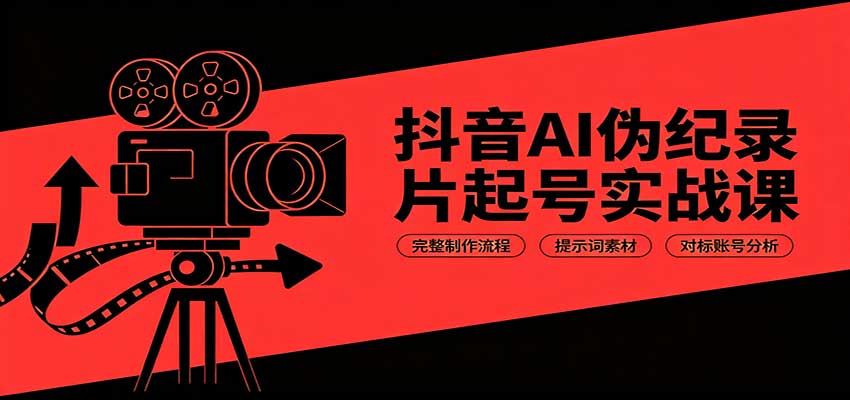 抖音AI伪纪录片起号实战课：完整制作流程，提示词素材，对标账号分析-智享云联