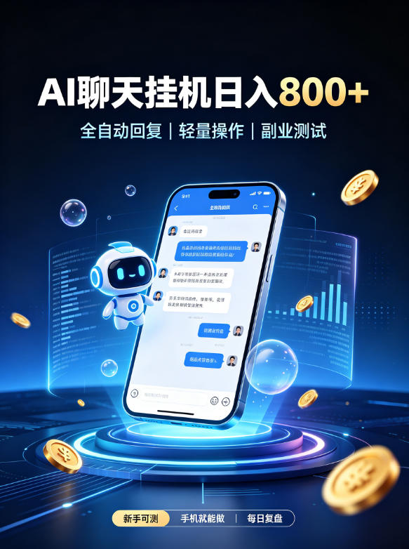 AI聊天挂G项目，日入800➕，全自动操作，适用个人副业，支持工作室矩阵操作【揭秘】-智享云联