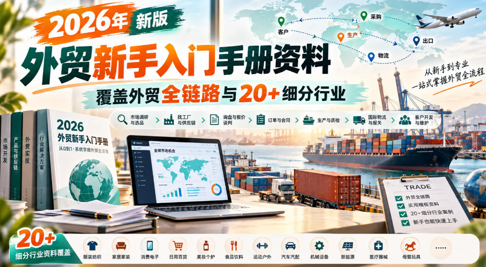 2026年新版外贸新手入门手册资料，覆盖外贸全链路与20+细分行业-智享云联
