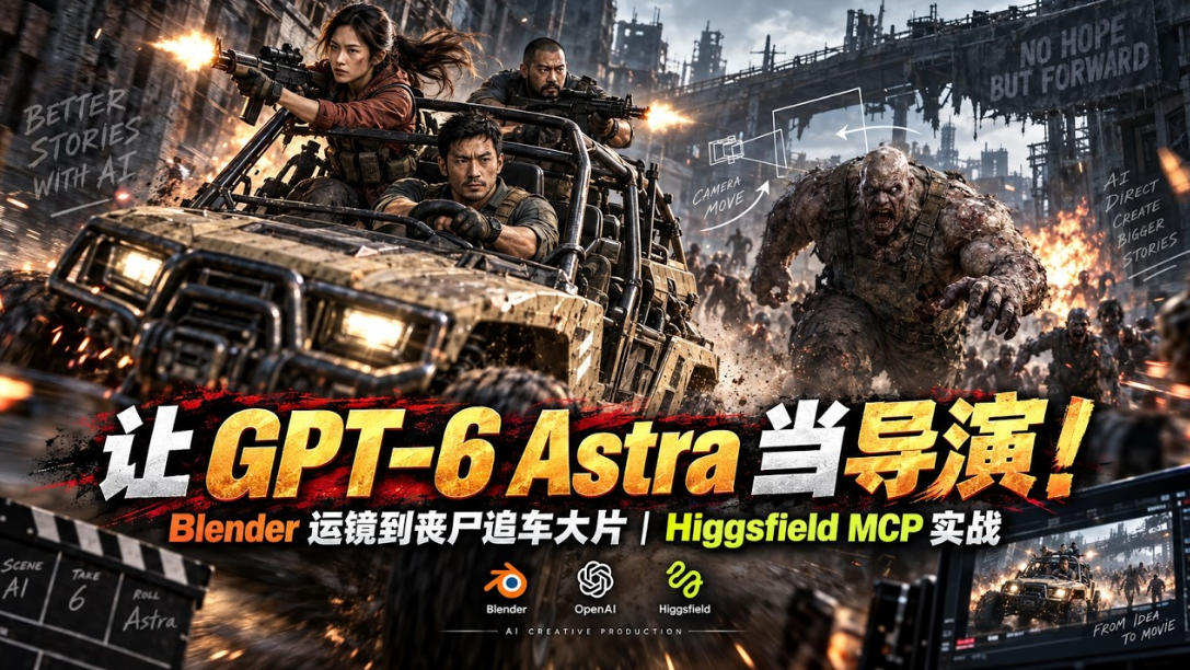 让GPT-6 Astra当导演!Blender运镜到丧尸追车大片|Higgsfield MCP实战-智享云联