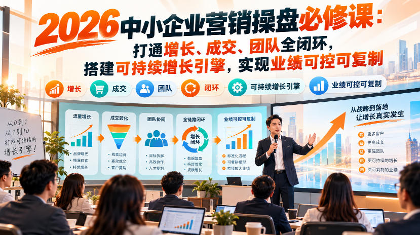 2026中小企业营销操盘必修课：打通增长、成交、团队全闭环，搭建可持续增长引擎，实现业绩可控可复制-智享云联