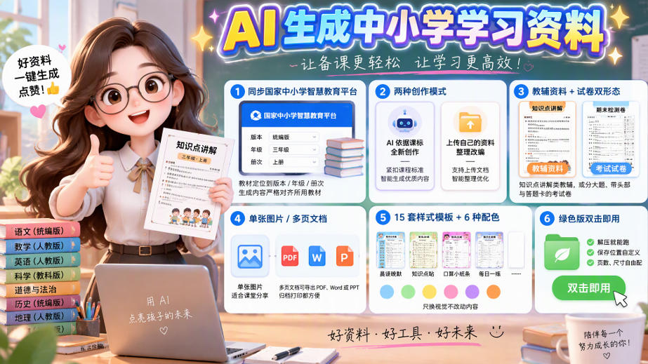 孩子的教辅别再乱买了:同步国家中小学智慧平台,AI一键生成图文教辅和试卷-智享云联