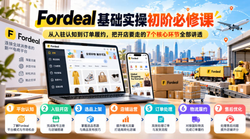 Fordeal基础实操初阶必修课，从入驻认知到订单履约，把开店要走的7个核心环节全部讲透-智享云联