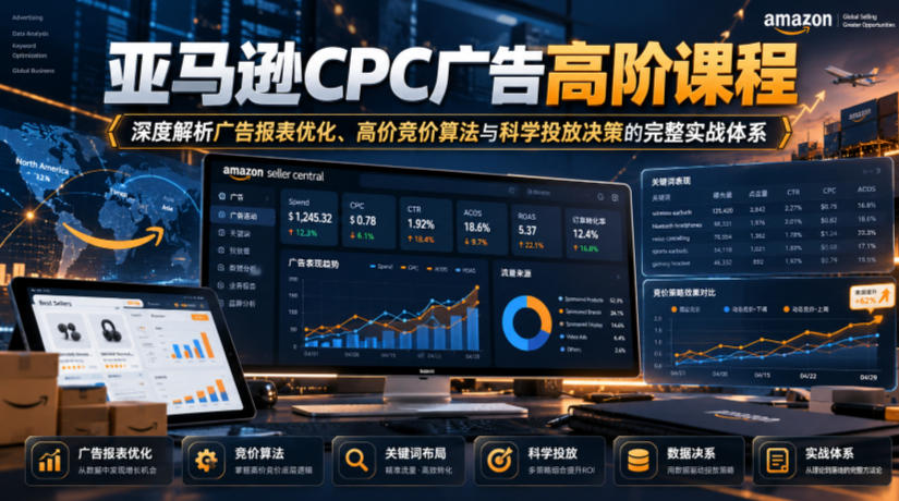 亚马逊CPC广告高阶课程，深度解析广告报表优化、高价竞价算法与科学投放决策的完整实战体系-智享云联