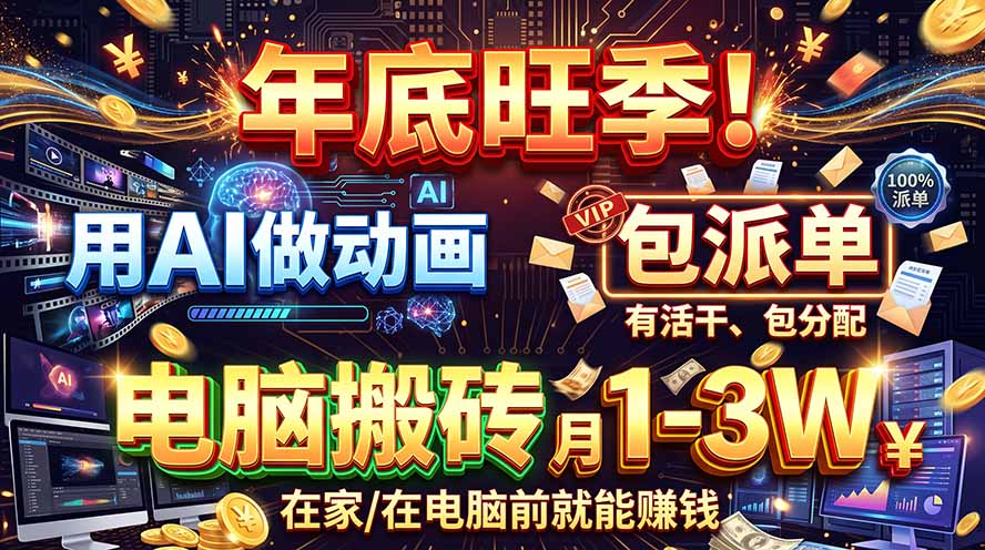 AI代做动画，旺季捡钱！一单500-1000+，提供做单渠道，新手可做！-智享云联