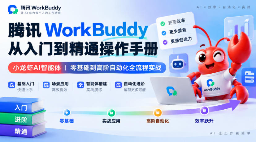 腾讯WorkBuddy从入门到精通操作手册｜小龙虾AI智能体，零基础到高阶自动化全流程实战【文档】-智享云联
