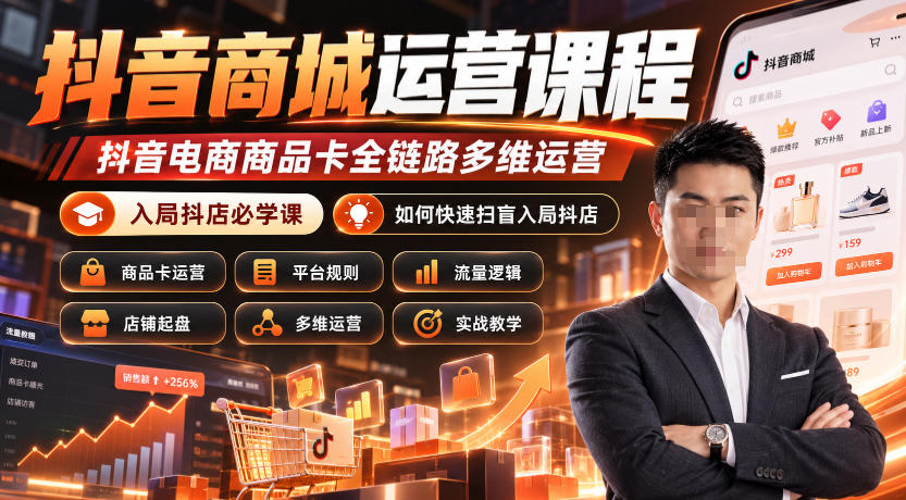 抖音商城运营课程，抖音电商商品卡全链路多维运营，入局抖店必学课， 如何快速扫盲入局抖店(更新1017)-智享云联