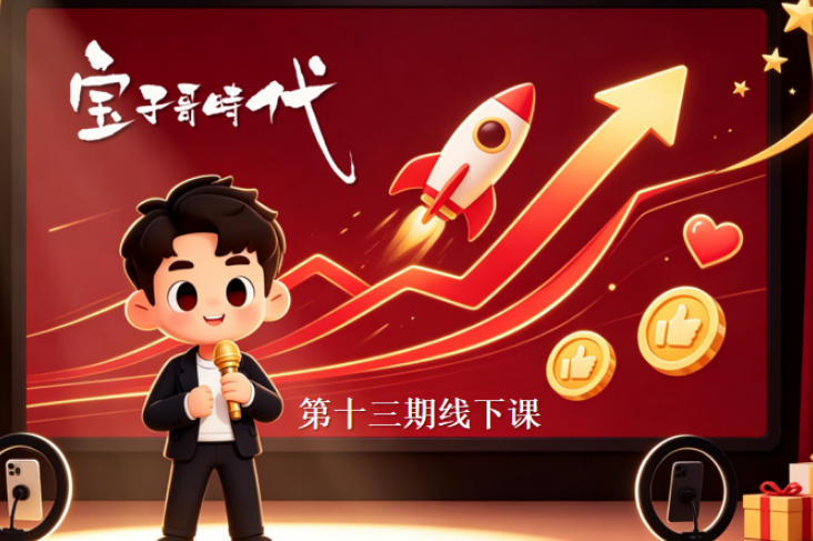 宝子哥抖音直播第13期VIP线下课9月5-6日,26年最值得看的直播课程,快速突破直播间流量瓶颈,打造高效起号闭环-智享云联