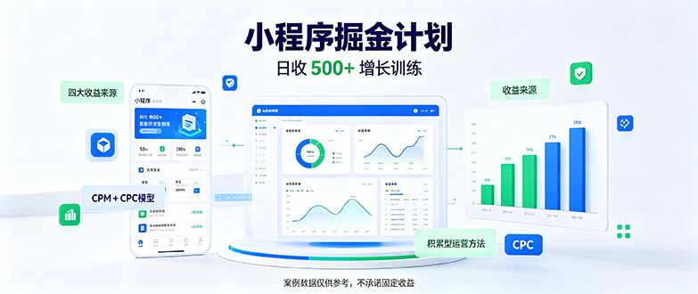 一部手机日入500+，微信小程序掘金计划，四种收入来源，长期稳定可靠-智享云联