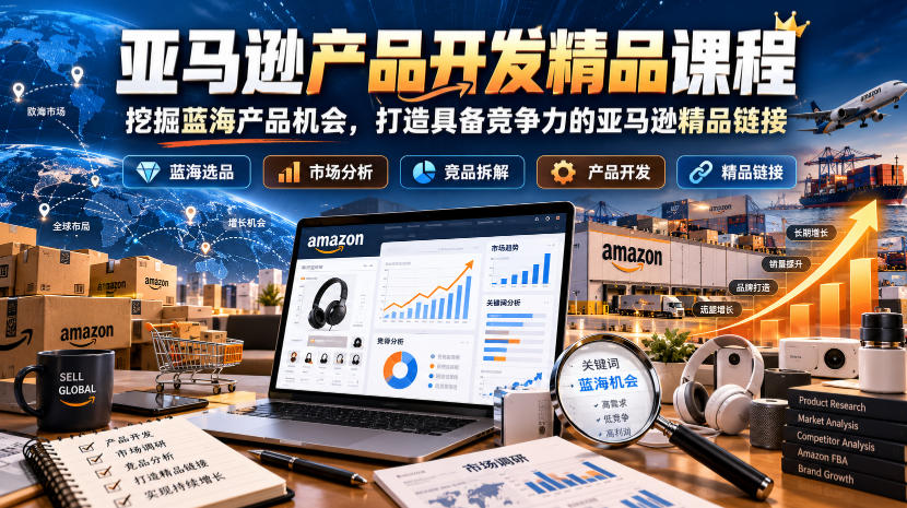 亚马逊产品开发精品课程，挖掘蓝海产品机会，打造具备竞争力的亚马逊精品链接-智享云联