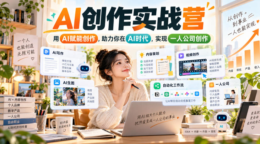 AI创作实战营，用AI赋能创作，助力你在AI时代，实现一人公司创作(更新)-智享云联