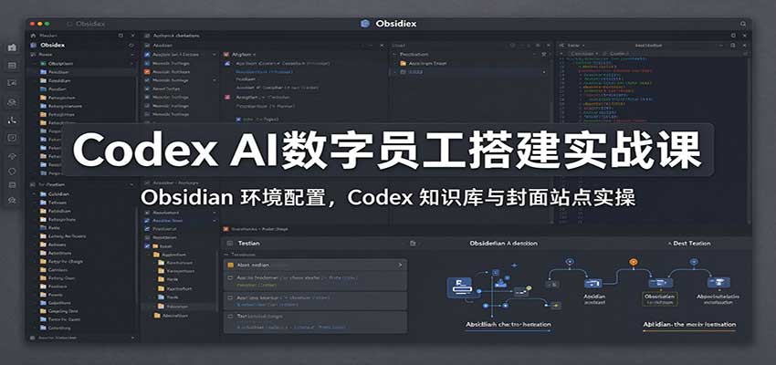 Codex AI数字员工搭建实战课：Obsidian 环境配置，Codex 知识库与封面站点实操-智享云联