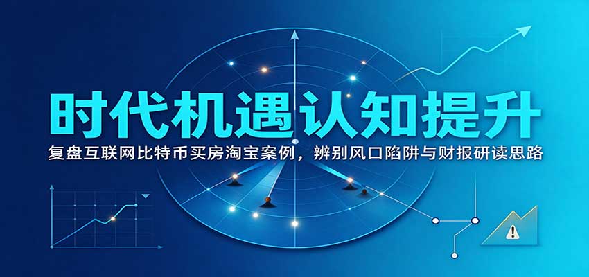 时代机遇认知提升:复盘互联网比特币买房淘宝案例,辨别风口陷阱与财报研读思路-智享云联