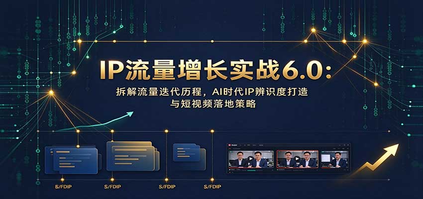 IP流量增长实战6.0:拆解流量迭代历程,AI时代IP辨识度打造与短视频落地策略-智享云联