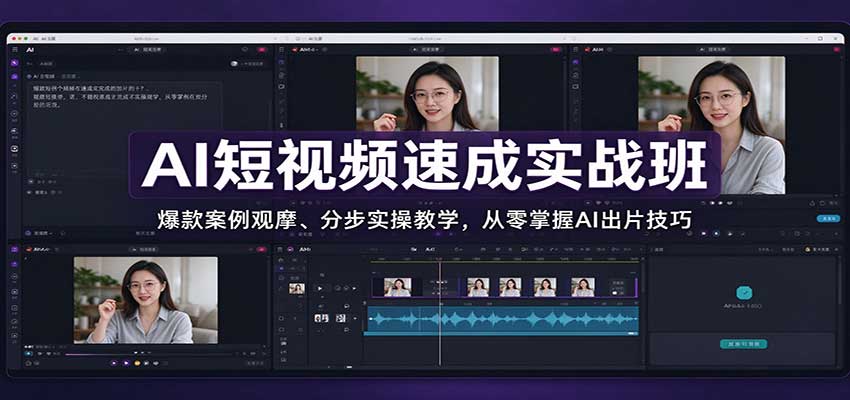 AI短视频速成实战班：爆款案例观摩、分步实操教学，从零掌握AI出片技巧-智享云联