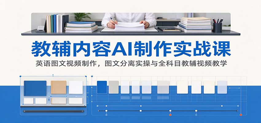 AI制作教辅内容实战课：英语图文视频制作，图文分离实操与全科目教辅视频教学-智享云联