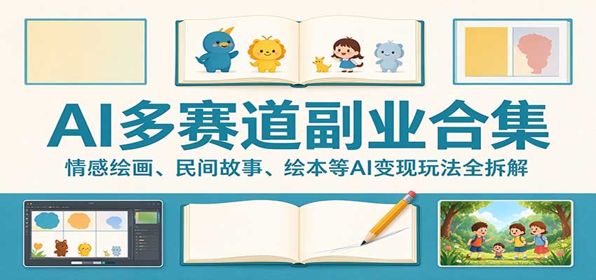 AI多赛道副业合集：情感绘画、民间故事、绘本等AI变现玩法全拆解-智享云联