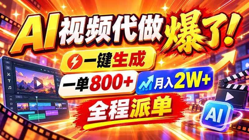 2026年底新赛道，AI视频代做一单800+，小白可做，告别打工-智享云联