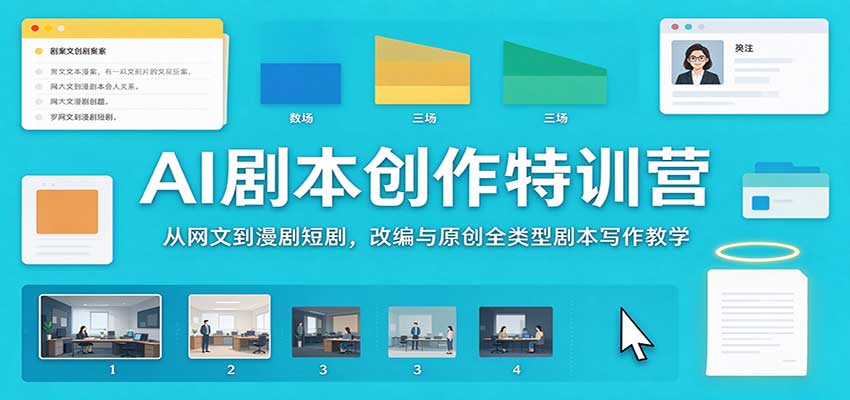 AI剧本创作特训营：从网文到漫剧短剧，改编与原创全类型剧本写作教学-智享云联