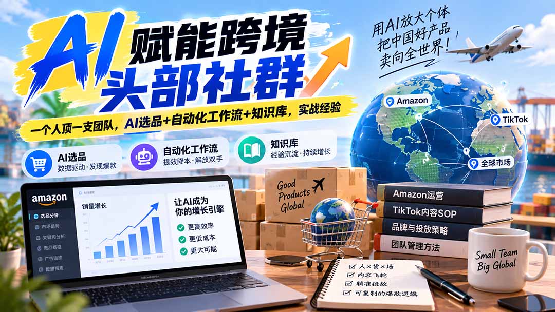 AI赋能跨境头部社群-更新1023：一个人顶一支团队，AI选品+自动化工作流+知识库，实战经验-智享云联
