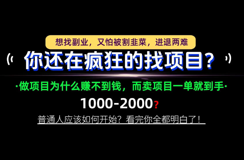 你还在疯狂的找项目?别傻了!卖项目才是真正的一本万利!怎么做,看完你全都明白!【揭秘】-智享云联