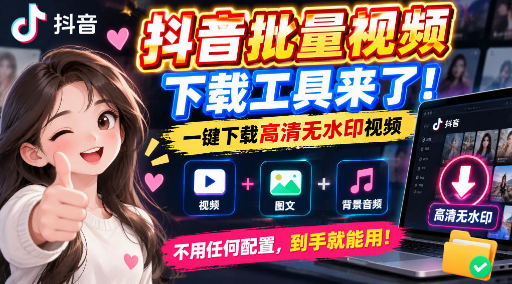 抖音批量视频下载工具，一键下载高清无水印视频，到手就能用-智享云联