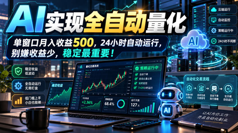 AI全自动量化项目，长期稳定可落地，0门槛躺赚稳定项目！-智享云联