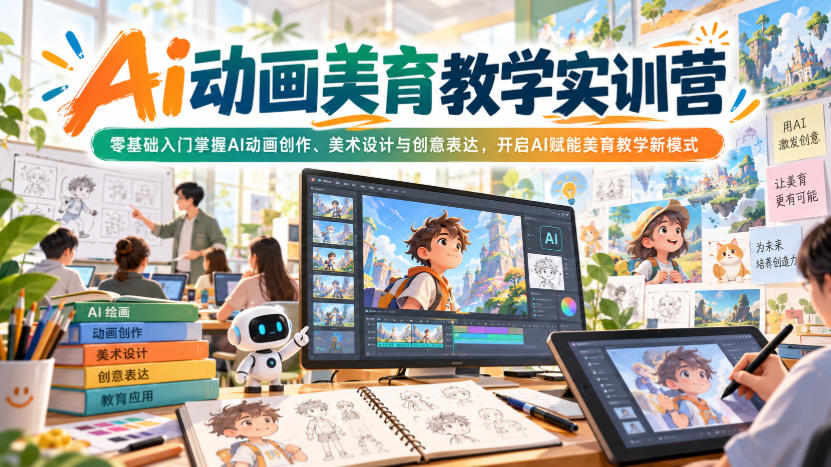 Ai动画美育教学实训营，零基础入门掌握AI动画创作、美术设计与创意表达，开启AI赋能美育教学新模式-智享云联