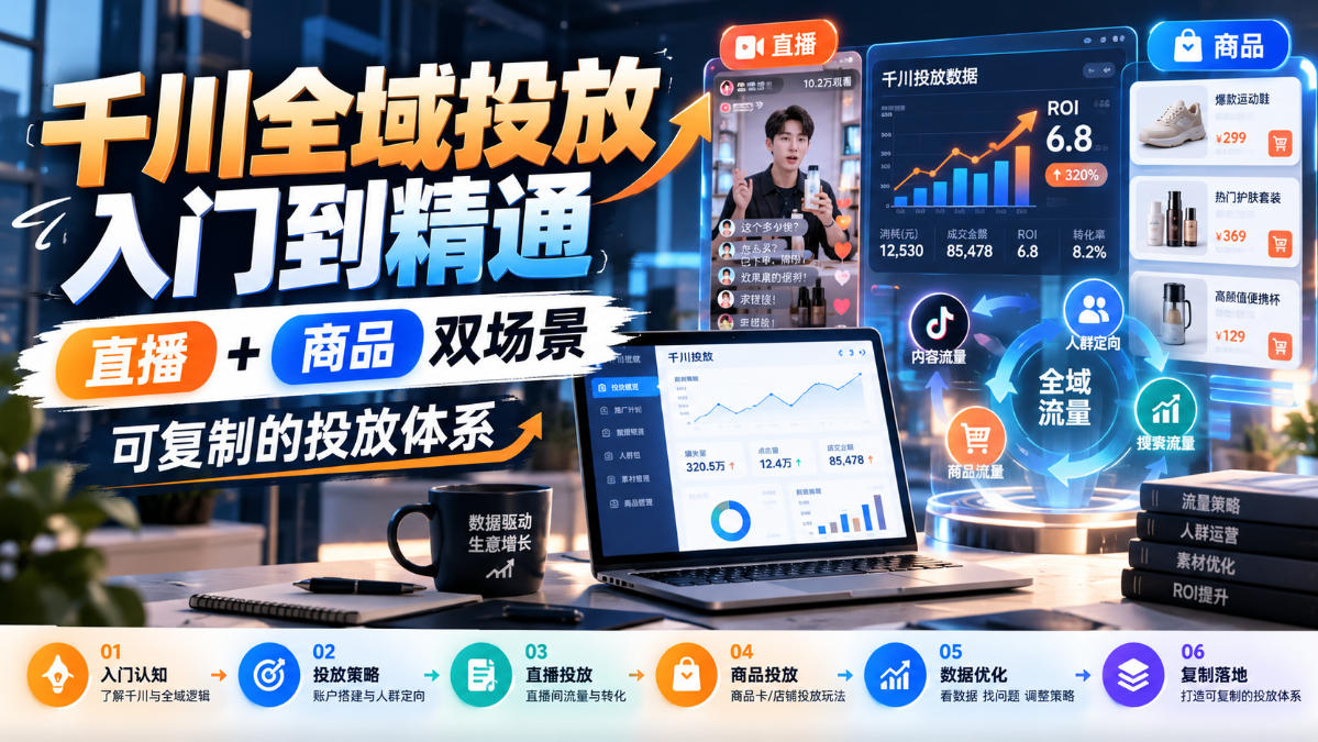 千川全域投放入门到精通,直播+商品双场景,可复制的投放体系(更新1026)-智享云联