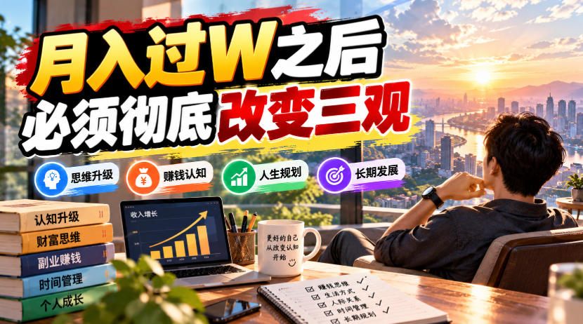 某公众号付费文章:月入过W之后,必须彻底改变三观-智享云联