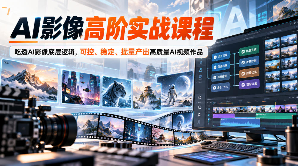 AI影像高阶实战课程,吃透AI影像底层逻辑,可控、稳定、批量产出高质量AI视频作品